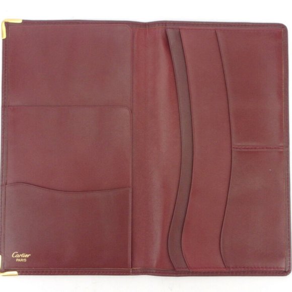 Cartier length wallet mast line Bordeaux leather Auth used T17439 - Picture 6 of 9